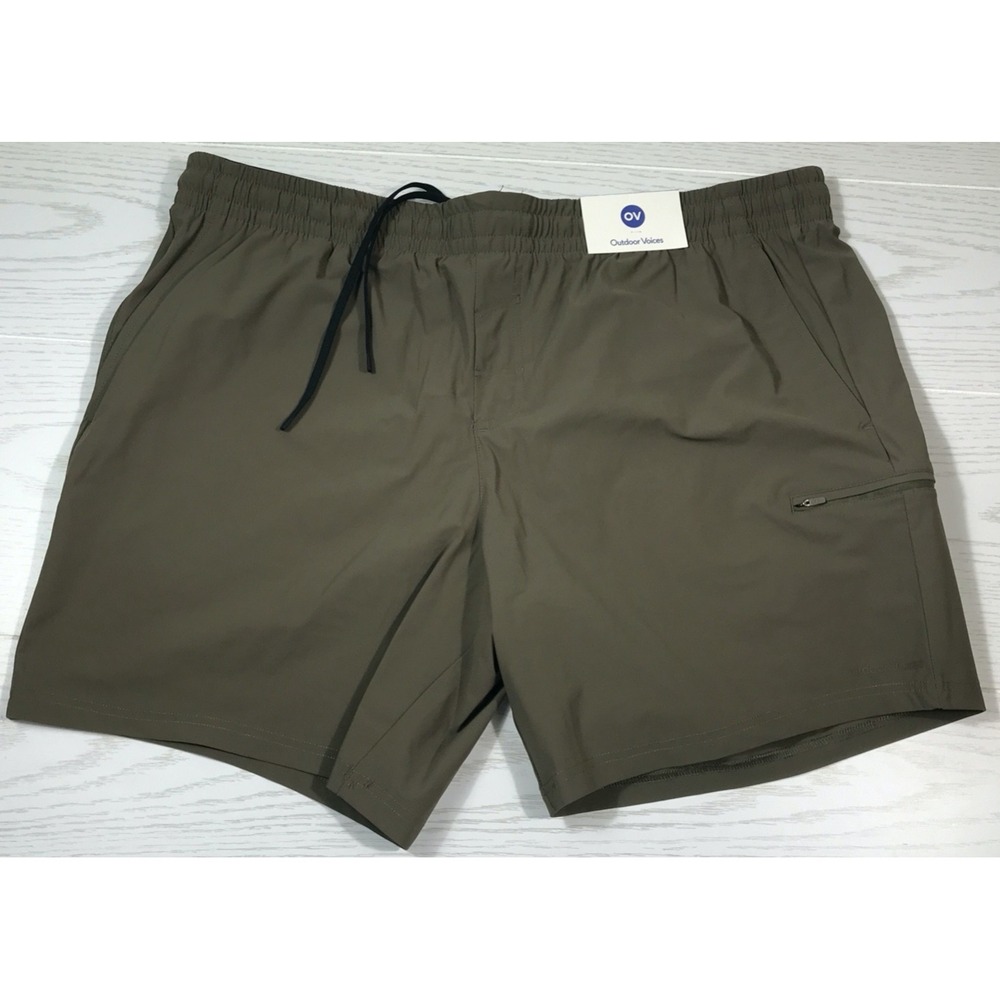 Outdoor Voices Hiflex Shorts Men XXL Brown Breathable Lightweight Athleisure New